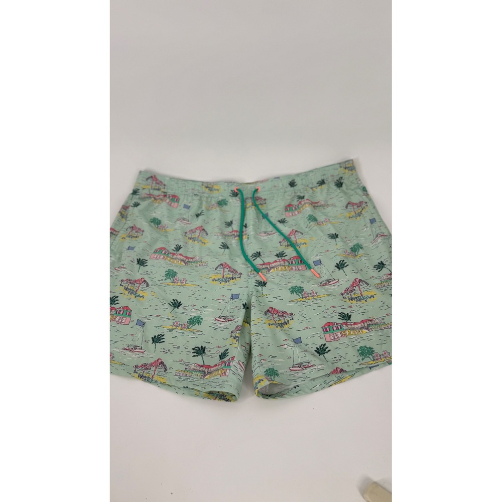Vineyard Vines Mens Swim Trunks XXL Tropical Island Palm Tree Mint Green Shorts